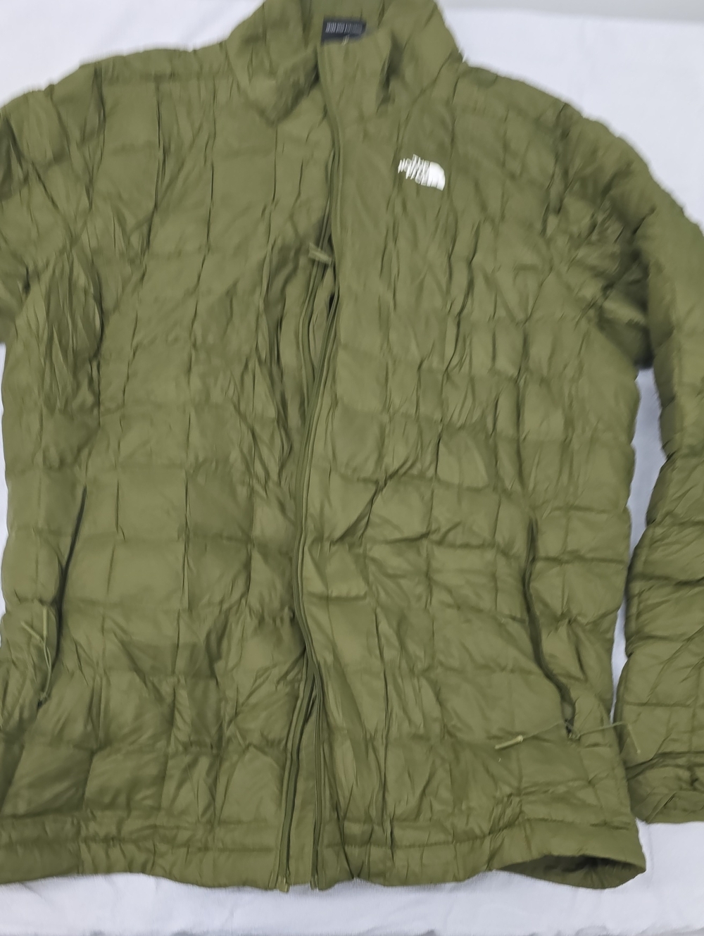 The North Face Women Olive Green Quilted Puffer Jacket